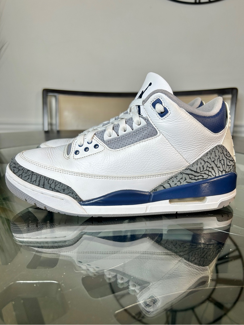 Nike Air Jordan 3 Retro Midnight Navy White Cement Men Size 9.5 CT8532-140